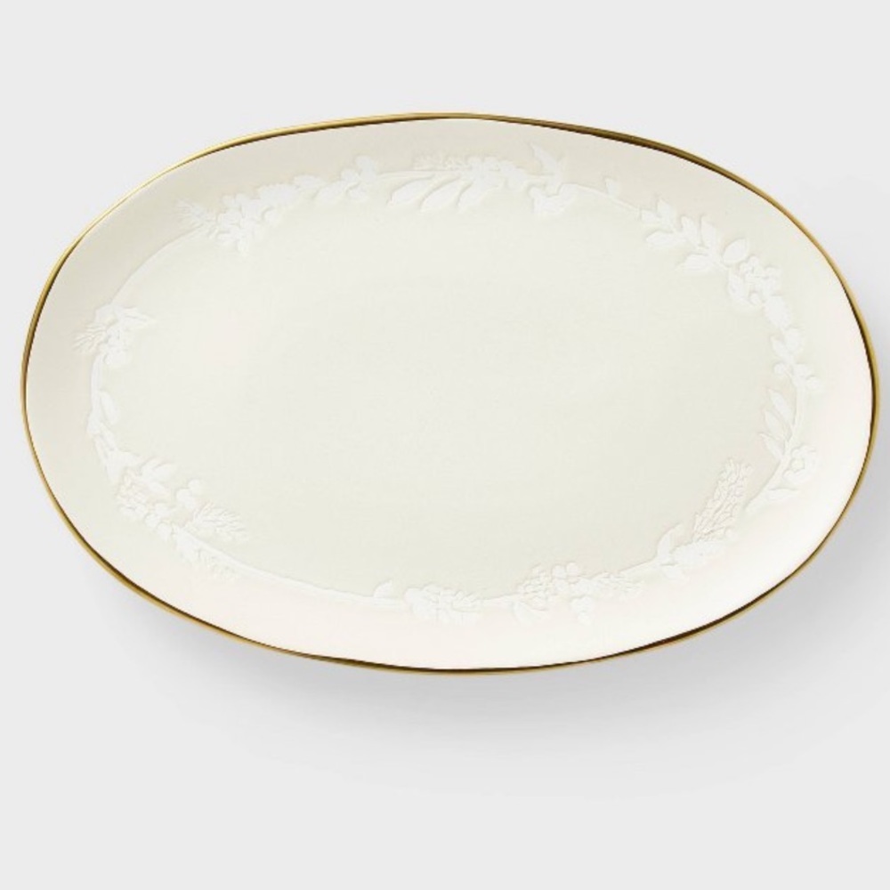 STUDIO MCGEE NWT stoneware serving platter -snowfall white